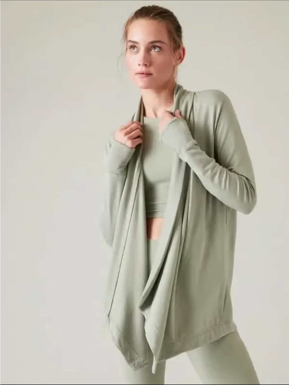 NWT Danskin Light Green Open Front Cardigan Sweater Super Soft Athlesuire XXL